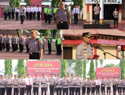 Satu Personel Naik Pangkat Pengabdian, Polres Nias Gelar Upacara Khidmat