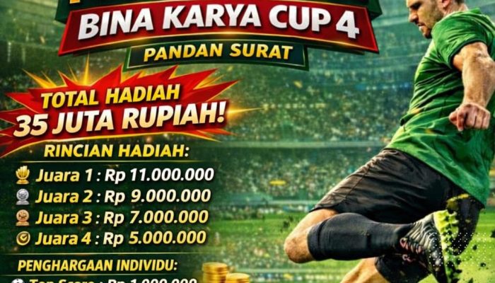 Bina Karya Cup IV 2026 Siap Digelar di Pandan Surat, Hadiah Puluhan Juta Menanti