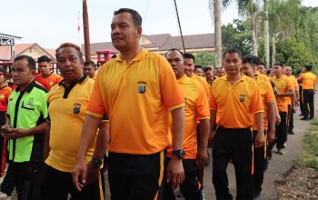 Olahraga Bersama Forkopimda dan Stakeholder, Polres Nias Perkuat Sinergi Menuju May Day Aman