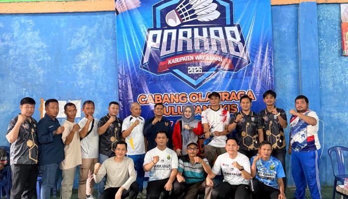 PBSI Way Kanan Sukses Gelar Turnamen Bulu Tangkis PORKAB 2026