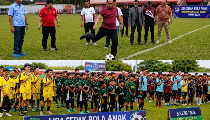 Bupati Kubar Buka Liga Sepak Bola Anak, 45 SSB Siap Bertanding dalam 233 Laga