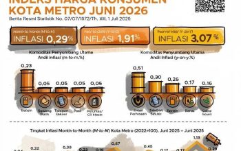 BPS Catat Kota Metro Alami Inflasi 3,07 Persen Urutan Ketiga Tertinggi di Provinsi Lampung