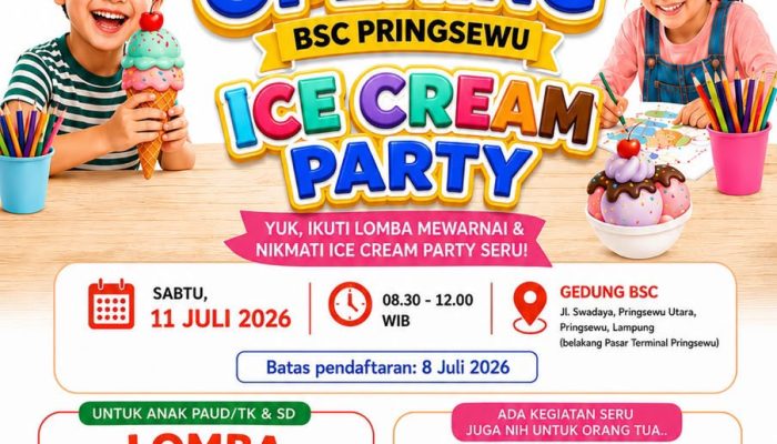BSC Pringsewu Gelar Grand Opening dengan Ice Cream Party dan Lomba Mewarnai Tingkat Kabupaten