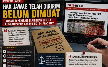Hak Jawab Telah Disampaikan Namun Belum Dimuat, Nusan.id Kembali Memberitakan Dugaan yang Sama