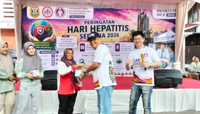 Peringati Hari Hepatitis Sedunia, PAPDI Lampung Edukasi Kesehatan Lewat Car Free Day