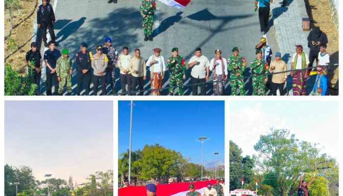 Warga Insana Utara Kirab Bendera Merah Putih 81 Meter Meriahkan HUT RI ke-81