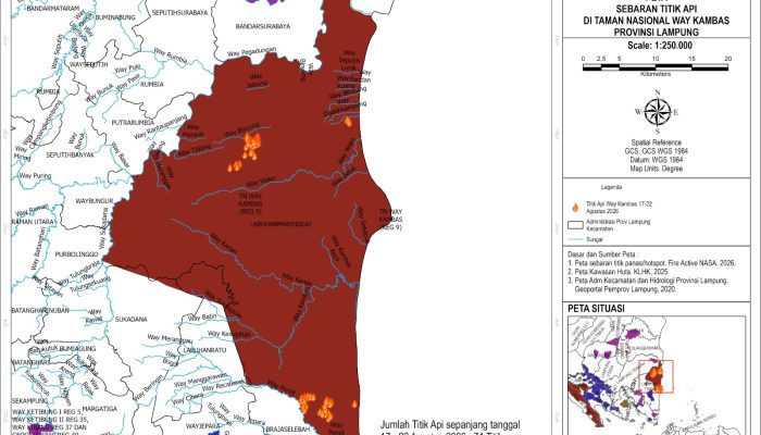 WALHI Temukan 74 Titik Panas di Way Kambas, Desak Audit Sistem Pencegahan Karhutla