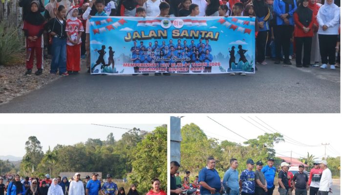 Uspika Singkep Barat Kompak Ikuti Jalan Santai Bersama Wakil Bupati Lingga