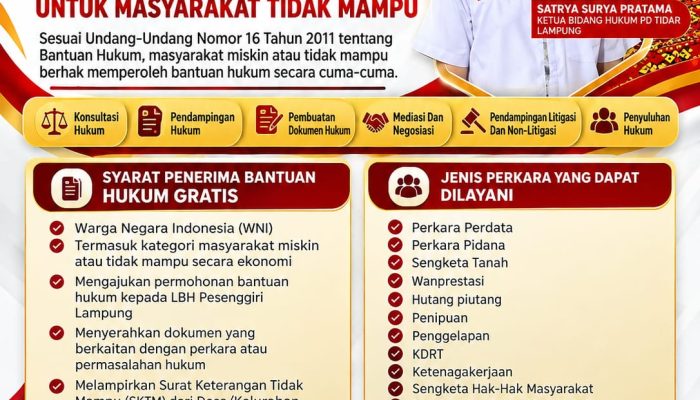 Sayap Kepemudaan Partai Gerindra, Hadirkan Bantuan Hukum Gratis untuk Warga Tidak Mampu