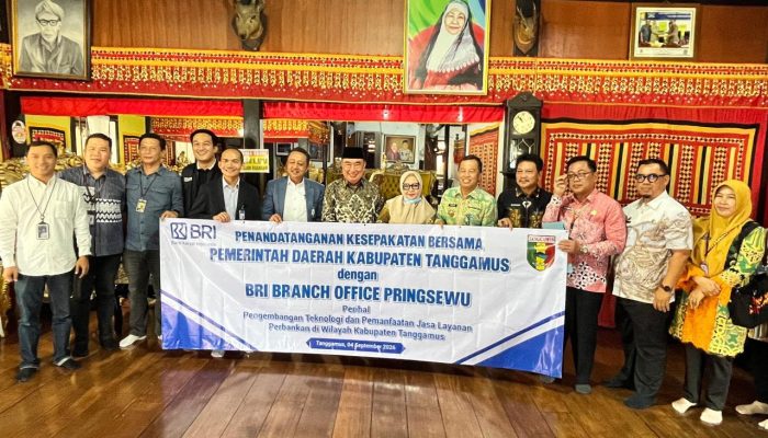 BRI Branch Office Pringsewu dan Pemkab Tanggamus Teken MoU Pengembangan Teknologi Perbankan