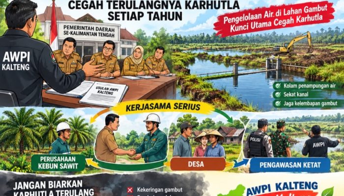 Karhutla Harus Dicegah dari Akarnya, AWPI Kalteng Dorong Pengelolaan Air di Lahan Gambut
